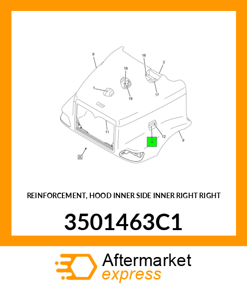 REINFORCEMENT, HOOD INNER SIDE INNER RIGHT RIGHT 3501463C1