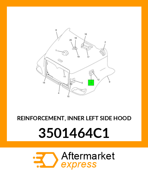 REINFORCEMENT, INNER LEFT SIDE HOOD 3501464C1