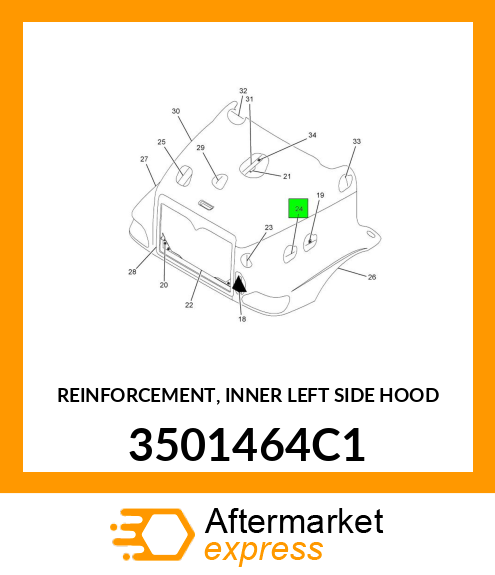 REINFORCEMENT, INNER LEFT SIDE HOOD 3501464C1