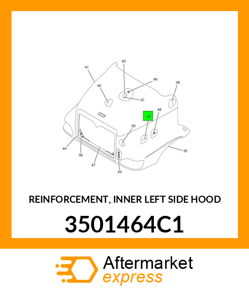 REINFORCEMENT, INNER LEFT SIDE HOOD 3501464C1