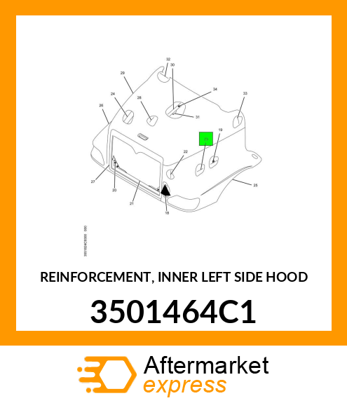 REINFORCEMENT, INNER LEFT SIDE HOOD 3501464C1