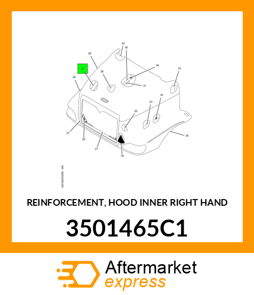REINFORCEMENT, HOOD INNER RIGHT HAND 3501465C1