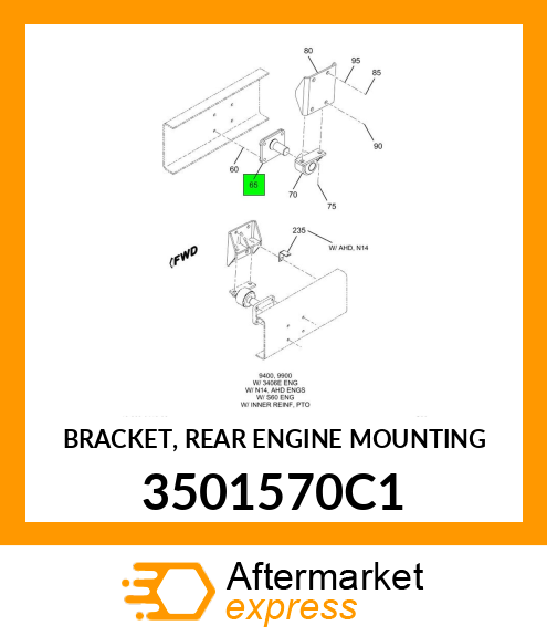 BRACKET, REAR ENGINE MOUNTING 3501570C1