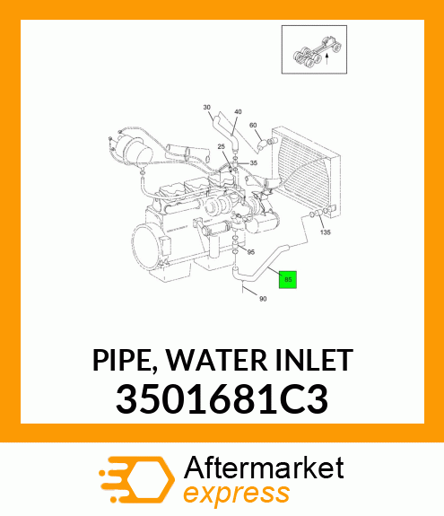 PIPE, WATER INLET 3501681C3