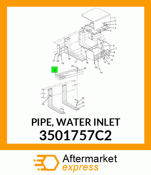 PIPE, WATER INLET 3501757C2