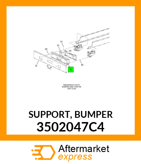 SUPPORT, BUMPER 3502047C4