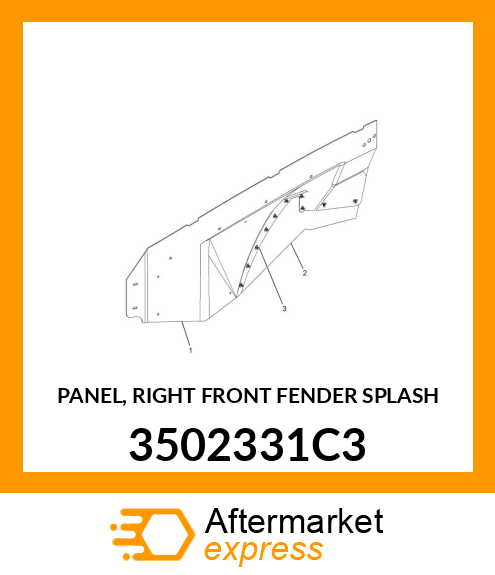 PANEL, RIGHT FRONT FENDER SPLASH 3502331C3