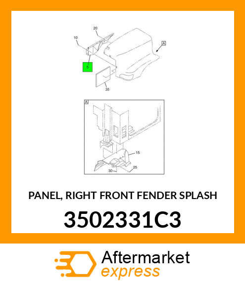 PANEL, RIGHT FRONT FENDER SPLASH 3502331C3