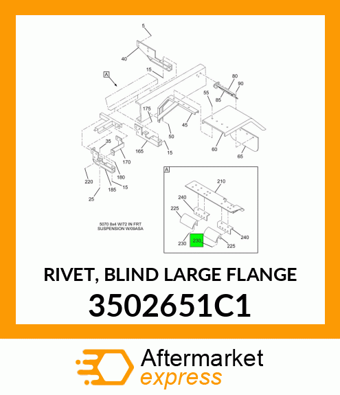 RIVET, BLIND LARGE FLANGE 3502651C1