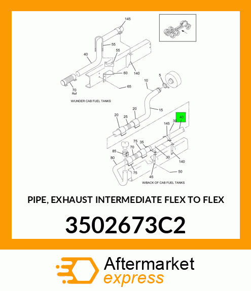 PIPE, EXHAUST INTERMEDIATE FLEX TO FLEX 3502673C2