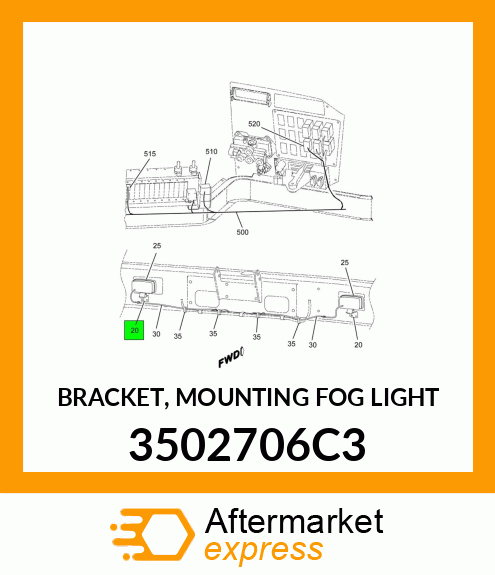 BRACKET, MOUNTING FOG LIGHT 3502706C3