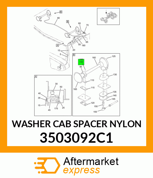 WASHER CAB SPACER NYLON 3503092C1