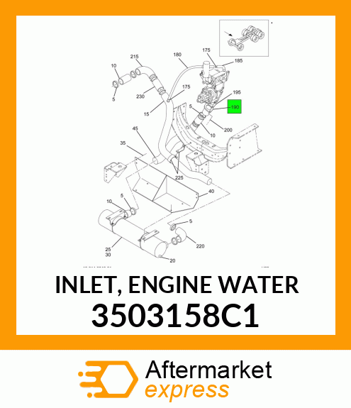 INLET, ENGINE WATER 3503158C1