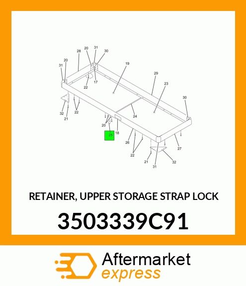 RETAINER, UPPER STORAGE STRAP LOCK 3503339C91