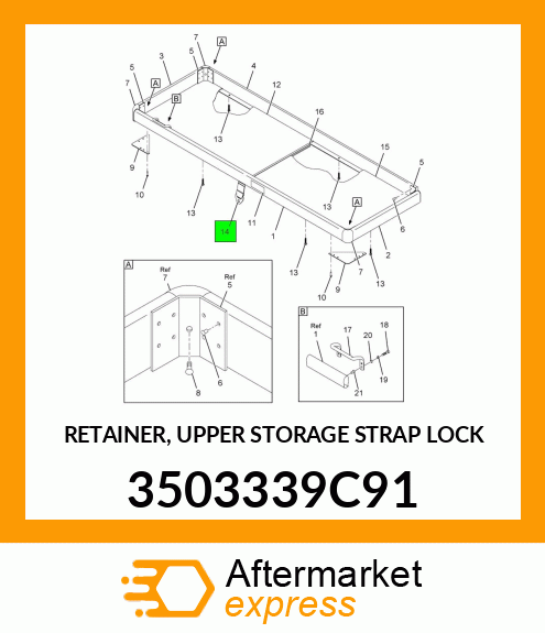 RETAINER, UPPER STORAGE STRAP LOCK 3503339C91