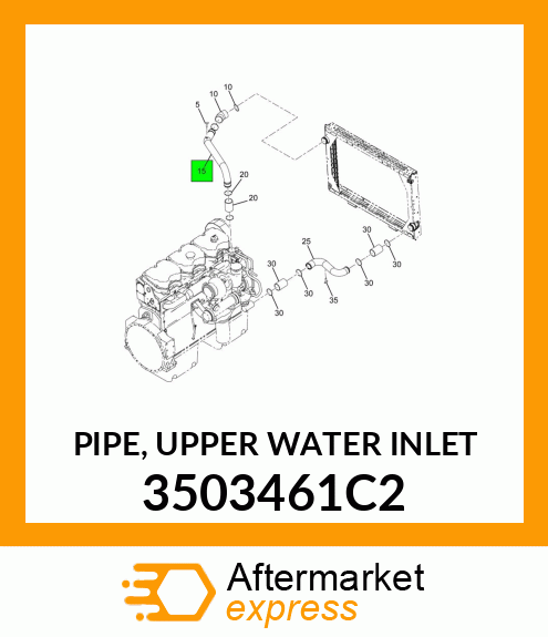 PIPE, UPPER WATER INLET 3503461C2