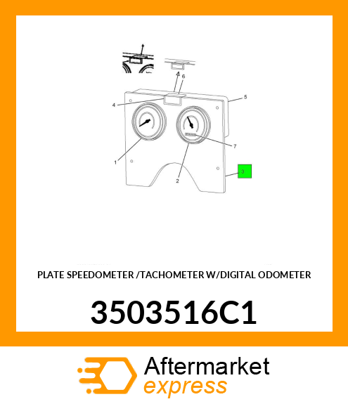 PLATE SPEEDOMETER /TACHOMETER W/DIGITAL ODOMETER 3503516C1