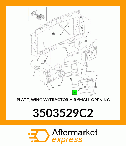 PLATE, WING W/TRACTOR AIR SMALL OPENING 3503529C2
