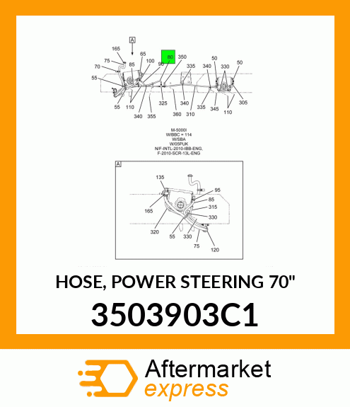 HOSE, POWER STEERING 70" 3503903C1