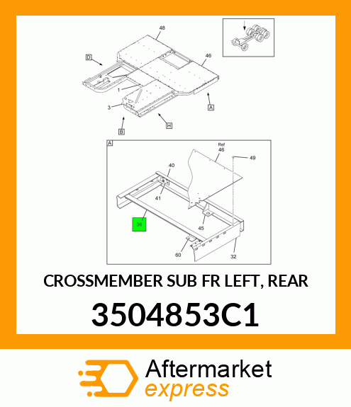 CROSSMEMBER SUB FR LEFT, REAR 3504853C1