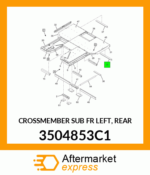 CROSSMEMBER SUB FR LEFT, REAR 3504853C1