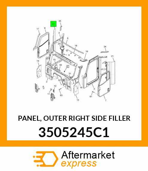 PANEL, OUTER RIGHT SIDE FILLER 3505245C1