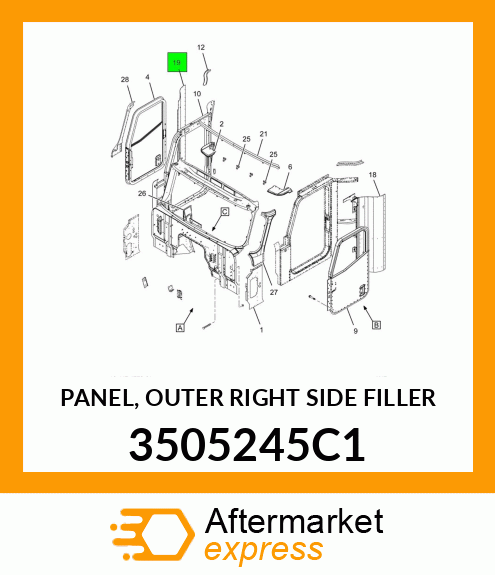 PANEL, OUTER RIGHT SIDE FILLER 3505245C1