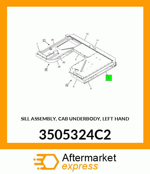 SILL ASSEMBLY, CAB UNDERBODY, LEFT HAND 3505324C2