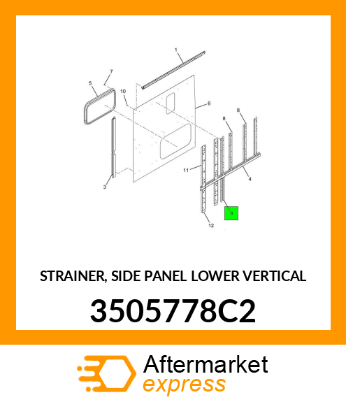 STRAINER, SIDE PANEL LOWER VERTICAL 3505778C2