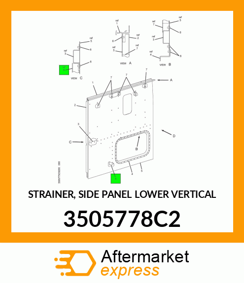 STRAINER, SIDE PANEL LOWER VERTICAL 3505778C2