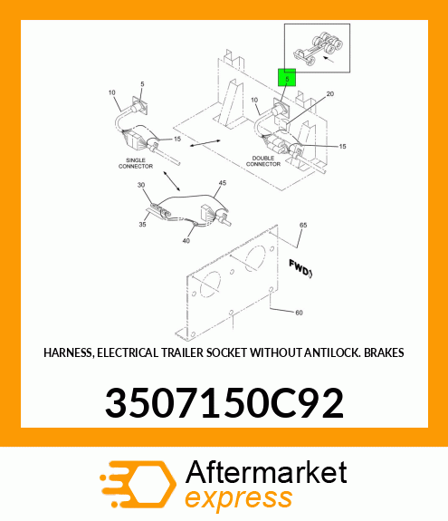 HARNESS, ELECTRICAL TRAILER SOCKET WITHOUT ANTILOCK BRAKES 3507150C92