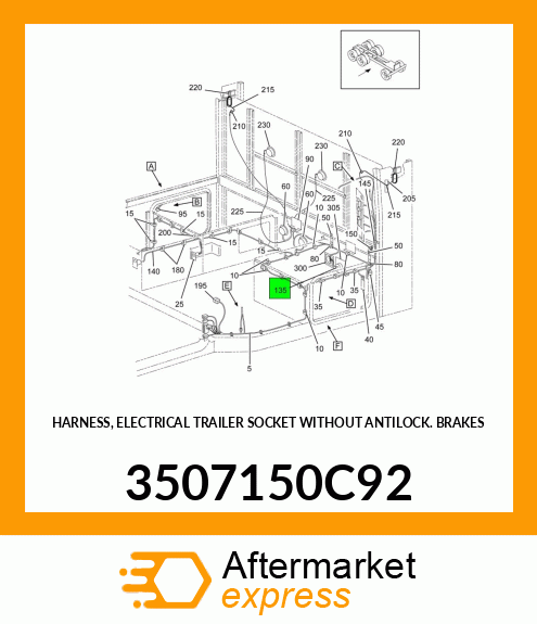 HARNESS, ELECTRICAL TRAILER SOCKET WITHOUT ANTILOCK BRAKES 3507150C92