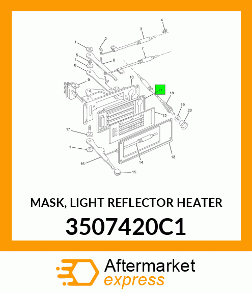 MASK, LIGHT REFLECTOR HEATER 3507420C1