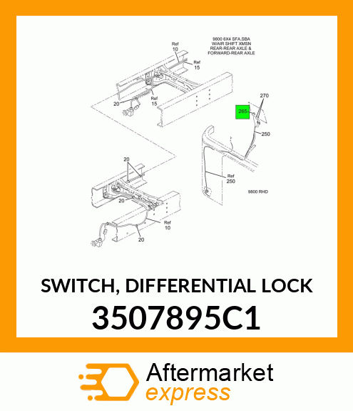 SWITCH, DIFFERENTIAL LOCK 3507895C1