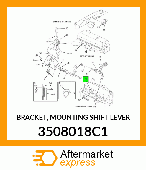 BRACKET, MOUNTING SHIFT LEVER 3508018C1