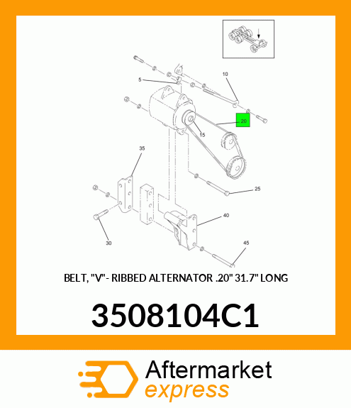 BELT, "V"- RIBBED ALTERNATOR .20" 31.7" LONG 3508104C1