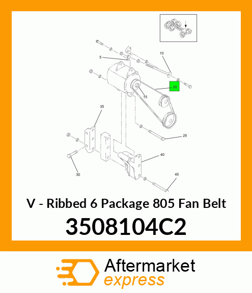 V - Ribbed 6 Package 805 Fan Belt 3508104C2