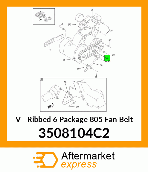 V - Ribbed 6 Package 805 Fan Belt 3508104C2