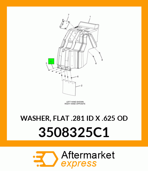 WASHER, FLAT .281" ID X .625" OD 3508325C1