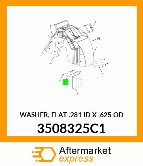 WASHER, FLAT .281" ID X .625" OD 3508325C1