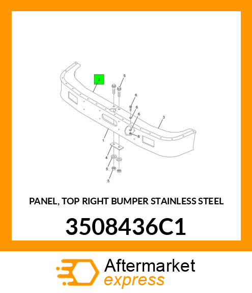 PANEL, TOP RIGHT BUMPER STAINLESS STEEL 3508436C1