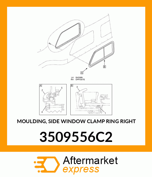 MOULDING, SIDE WINDOW CLAMP RING RIGHT 3509556C2