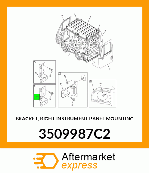 BRACKET, RIGHT INSTRUMENT PANEL MOUNTING 3509987C2