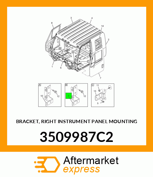 BRACKET, RIGHT INSTRUMENT PANEL MOUNTING 3509987C2