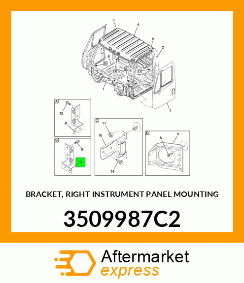 BRACKET, RIGHT INSTRUMENT PANEL MOUNTING 3509987C2