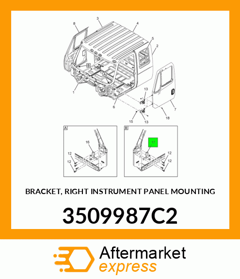 BRACKET, RIGHT INSTRUMENT PANEL MOUNTING 3509987C2