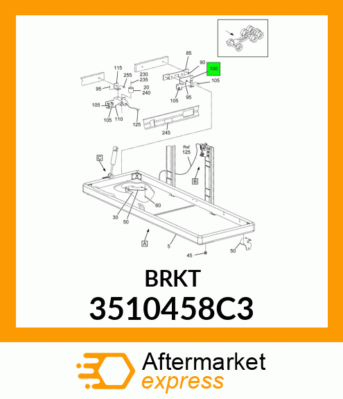 BRACKET, MOUNTING BUNK HINGE SLEEPER BERTH 3510458C3