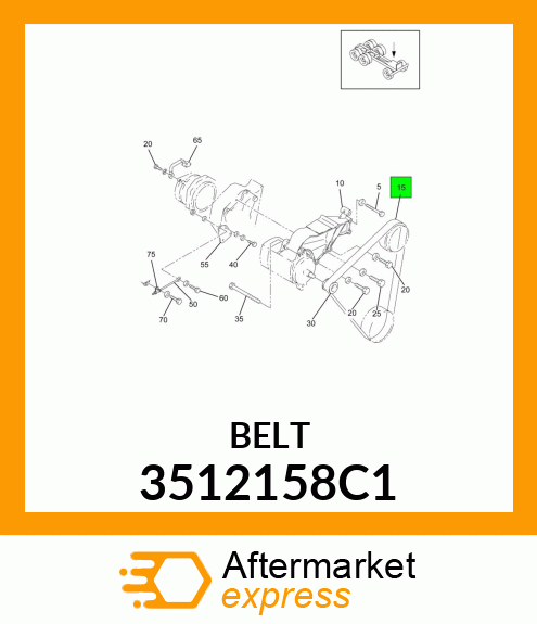 BELT, "V"- RIBBED ALTERNATOR 83 1/2" LONG 3512158C1