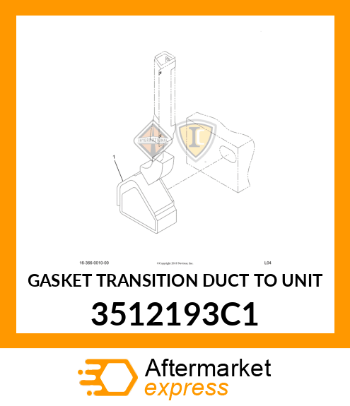 GASKET TRANSITION DUCT TO UNIT 3512193C1