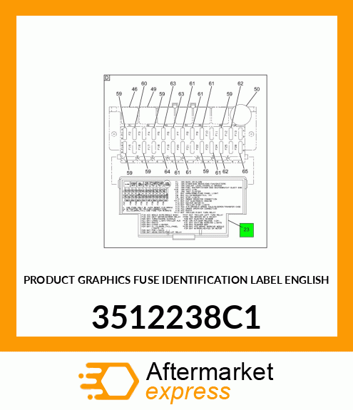 PRODUCT GRAPHICS FUSE IDENTIFICATION LABEL ENGLISH 3512238C1